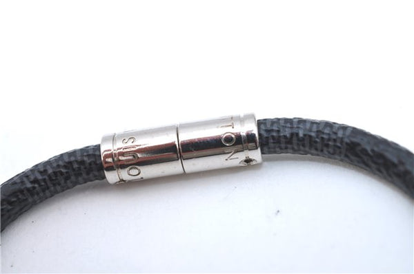 Authentic Louis Vuitton Damier Graphite Bracelet Keepit Black M6140E LV J1785