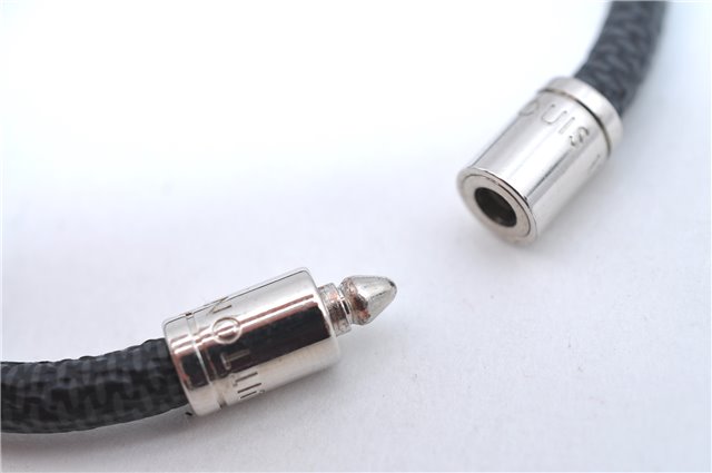 Authentic Louis Vuitton Damier Graphite Bracelet Keepit Black M6140E LV J1785