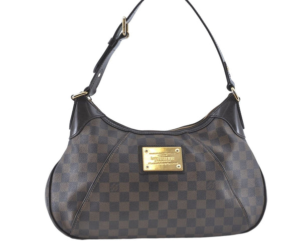 Authentic Louis Vuitton Damier Thames GM Shoulder Bag N48181 LV J1787