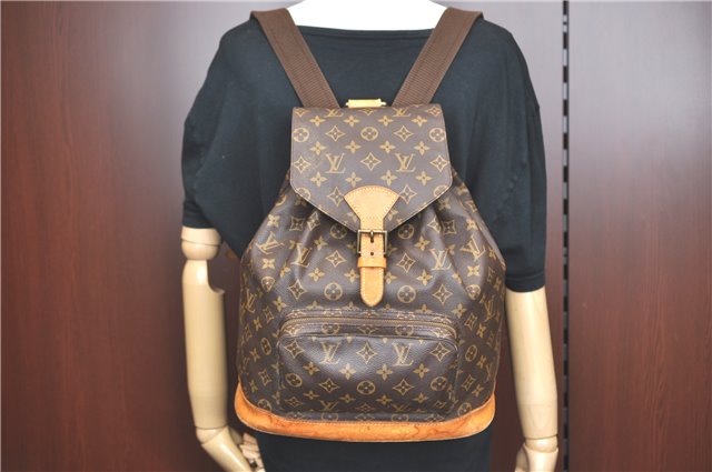 Authentic Louis Vuitton Monogram Montsouris GM Backpack M51135 LV J1788