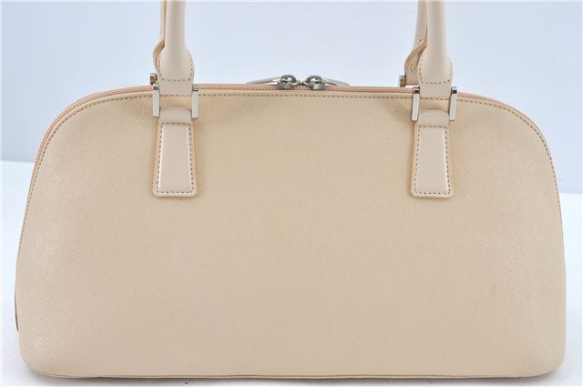 Authentic BURBERRY Vintage Leather Hand Bag Purse Ivory J1796
