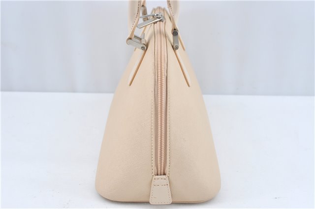 Authentic BURBERRY Vintage Leather Hand Bag Purse Ivory J1796