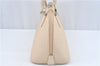 Authentic BURBERRY Vintage Leather Hand Bag Purse Ivory J1796