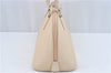 Authentic BURBERRY Vintage Leather Hand Bag Purse Ivory J1796