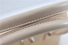 Authentic BURBERRY Vintage Leather Hand Bag Purse Ivory J1796