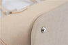 Authentic BURBERRY Vintage Leather Hand Bag Purse Ivory J1796