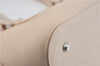 Authentic BURBERRY Vintage Leather Hand Bag Purse Ivory J1796
