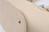 Authentic BURBERRY Vintage Leather Hand Bag Purse Ivory J1796