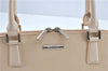 Authentic BURBERRY Vintage Leather Hand Bag Purse Ivory J1796