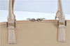 Authentic BURBERRY Vintage Leather Hand Bag Purse Ivory J1796