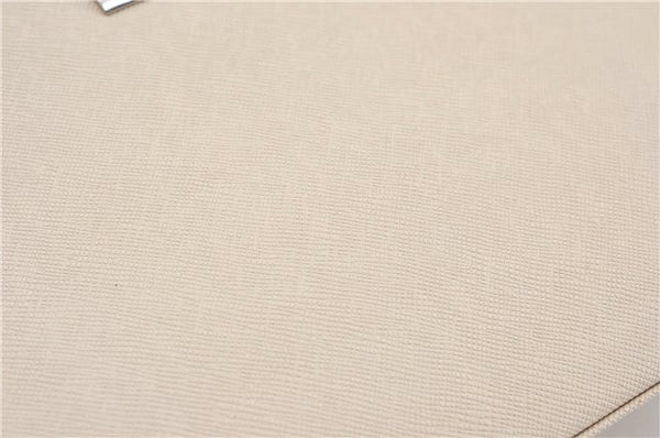 Authentic BURBERRY Vintage Leather Hand Bag Purse Ivory J1796