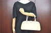 Authentic BURBERRY Vintage Leather Hand Bag Purse Ivory J1796
