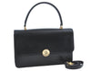 Authentic FENDI 2Way Shoulder Hand Bag Purse Leather Black J1798