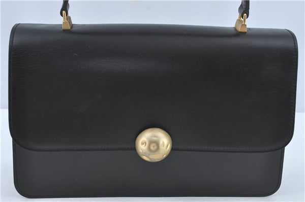 Authentic FENDI 2Way Shoulder Hand Bag Purse Leather Black J1798