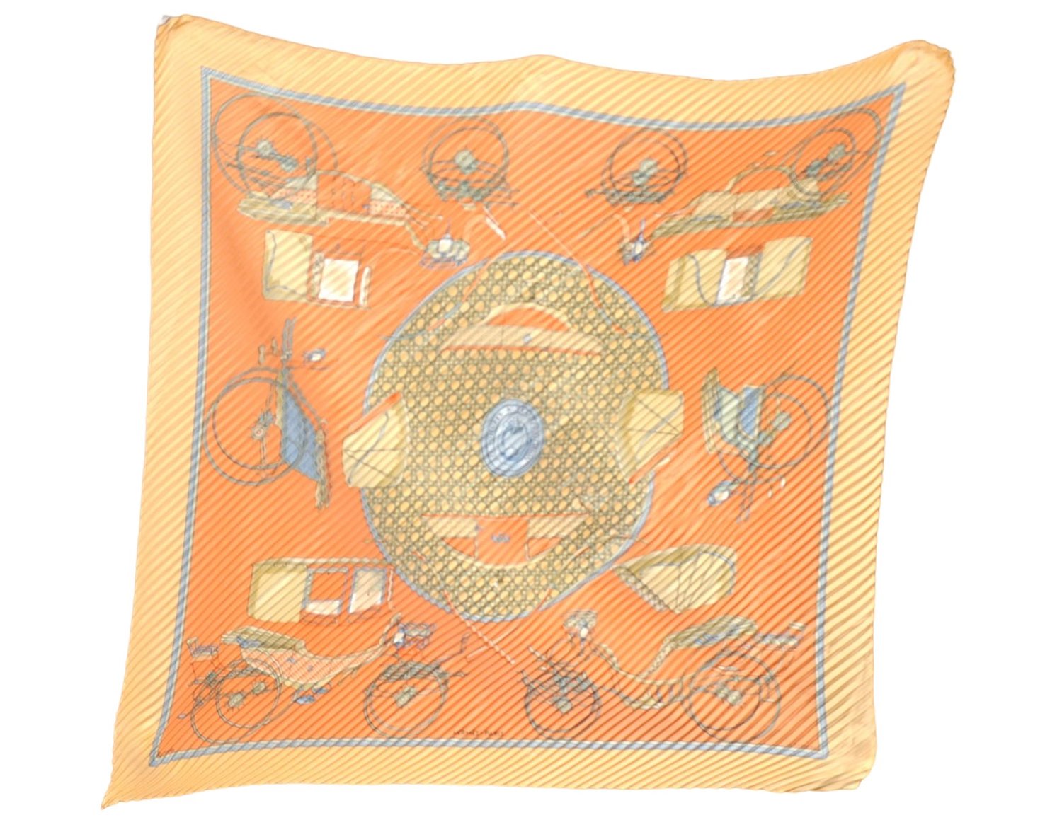 Auth HERMES Pleats Scarf 