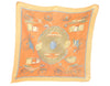 Auth HERMES Pleats Scarf "LES VOITURES A TRANSFORMATION" Silk Yellow Box J1799