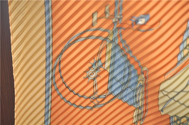 Auth HERMES Pleats Scarf 