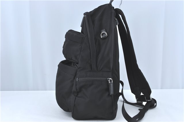Authentic PRADA Nylon Tessuto Leather Backpack 2VZ025 Black J1802