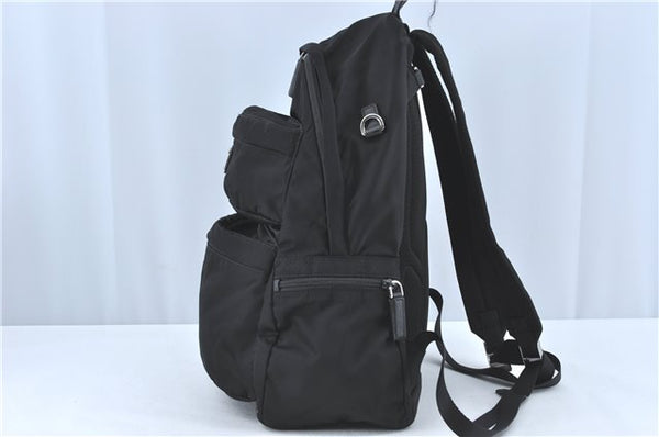 Authentic PRADA Nylon Tessuto Leather Backpack 2VZ025 Black J1802