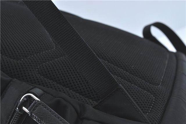 Authentic PRADA Nylon Tessuto Leather Backpack 2VZ025 Black J1802