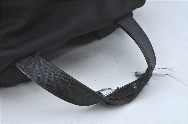 Authentic PRADA Nylon Tessuto Leather Backpack 2VZ025 Black J1802