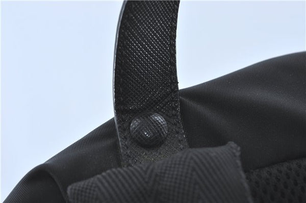 Authentic PRADA Nylon Tessuto Leather Backpack 2VZ025 Black J1802