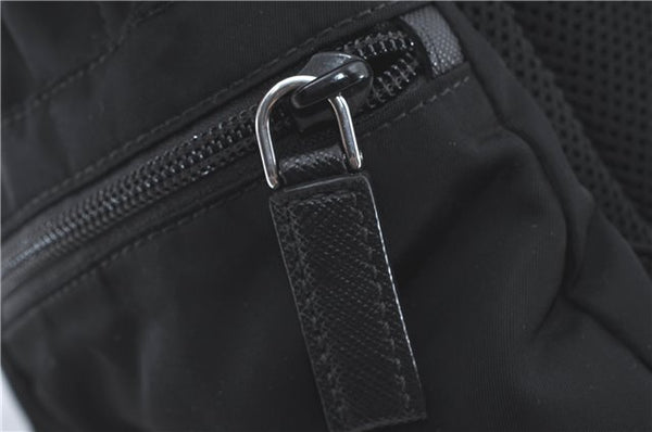 Authentic PRADA Nylon Tessuto Leather Backpack 2VZ025 Black J1802