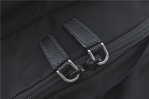 Authentic PRADA Nylon Tessuto Leather Backpack 2VZ025 Black J1802