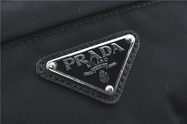 Authentic PRADA Nylon Tessuto Leather Backpack 2VZ025 Black J1802