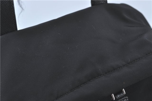 Authentic PRADA Nylon Tessuto Leather Backpack 2VZ025 Black J1802