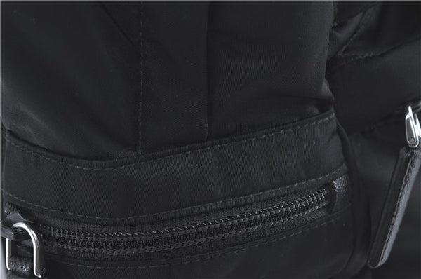 Authentic PRADA Nylon Tessuto Leather Backpack 2VZ025 Black J1802