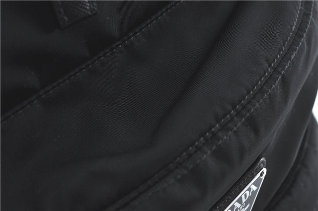 Authentic PRADA Nylon Tessuto Leather Backpack 2VZ025 Black J1802