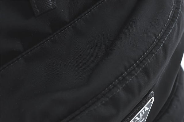 Authentic PRADA Nylon Tessuto Leather Backpack 2VZ025 Black J1802