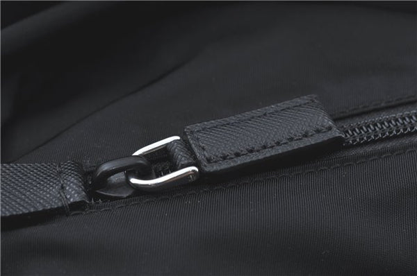 Authentic PRADA Nylon Tessuto Leather Backpack 2VZ025 Black J1802
