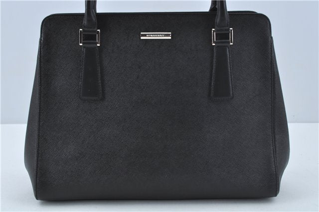 Authentic BURBERRY Vintage Leather Shoulder Hand Bag Purse Black J1803