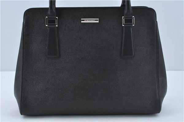 Authentic BURBERRY Vintage Leather Shoulder Hand Bag Purse Black J1803