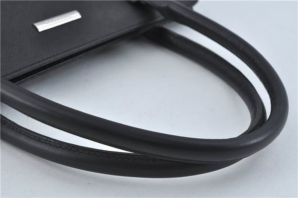 Authentic BURBERRY Vintage Leather Shoulder Hand Bag Purse Black J1803