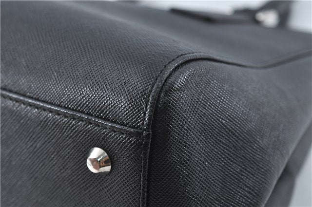Authentic BURBERRY Vintage Leather Shoulder Hand Bag Purse Black J1803
