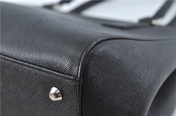 Authentic BURBERRY Vintage Leather Shoulder Hand Bag Purse Black J1803