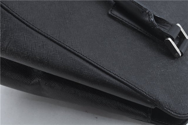 Authentic BURBERRY Vintage Leather Shoulder Hand Bag Purse Black J1803
