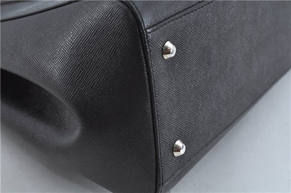Authentic BURBERRY Vintage Leather Shoulder Hand Bag Purse Black J1803