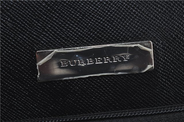 Authentic BURBERRY Vintage Leather Shoulder Hand Bag Purse Black J1803