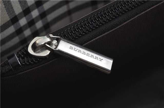 Authentic BURBERRY Vintage Leather Shoulder Hand Bag Purse Black J1803
