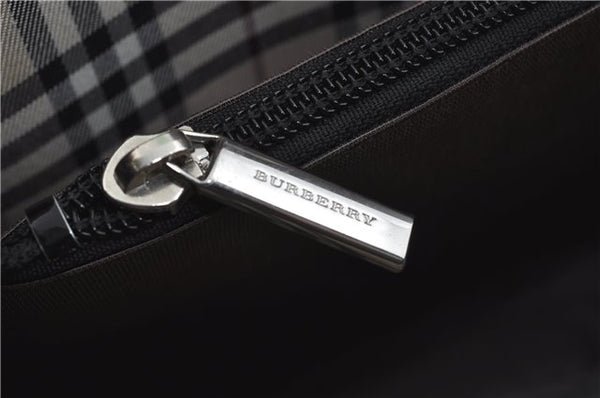 Authentic BURBERRY Vintage Leather Shoulder Hand Bag Purse Black J1803