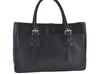 Authentic BURBERRY Vintage Shoulder Tote Bag Leather Black J1805