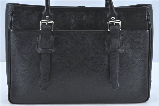 Authentic BURBERRY Vintage Shoulder Tote Bag Leather Black J1805