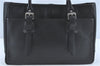 Authentic BURBERRY Vintage Shoulder Tote Bag Leather Black J1805
