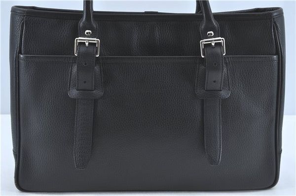 Authentic BURBERRY Vintage Shoulder Tote Bag Leather Black J1805