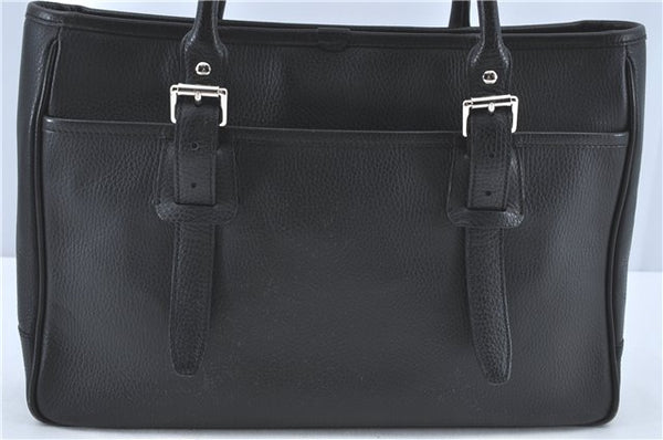 Authentic BURBERRY Vintage Shoulder Tote Bag Leather Black J1805