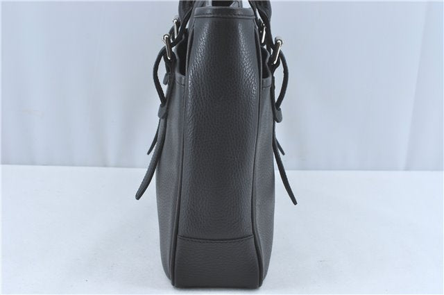 Authentic BURBERRY Vintage Shoulder Tote Bag Leather Black J1805